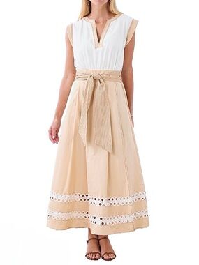 Cartolina Isadora Sleeveless Midi Dress Pebble Size Small NWOT